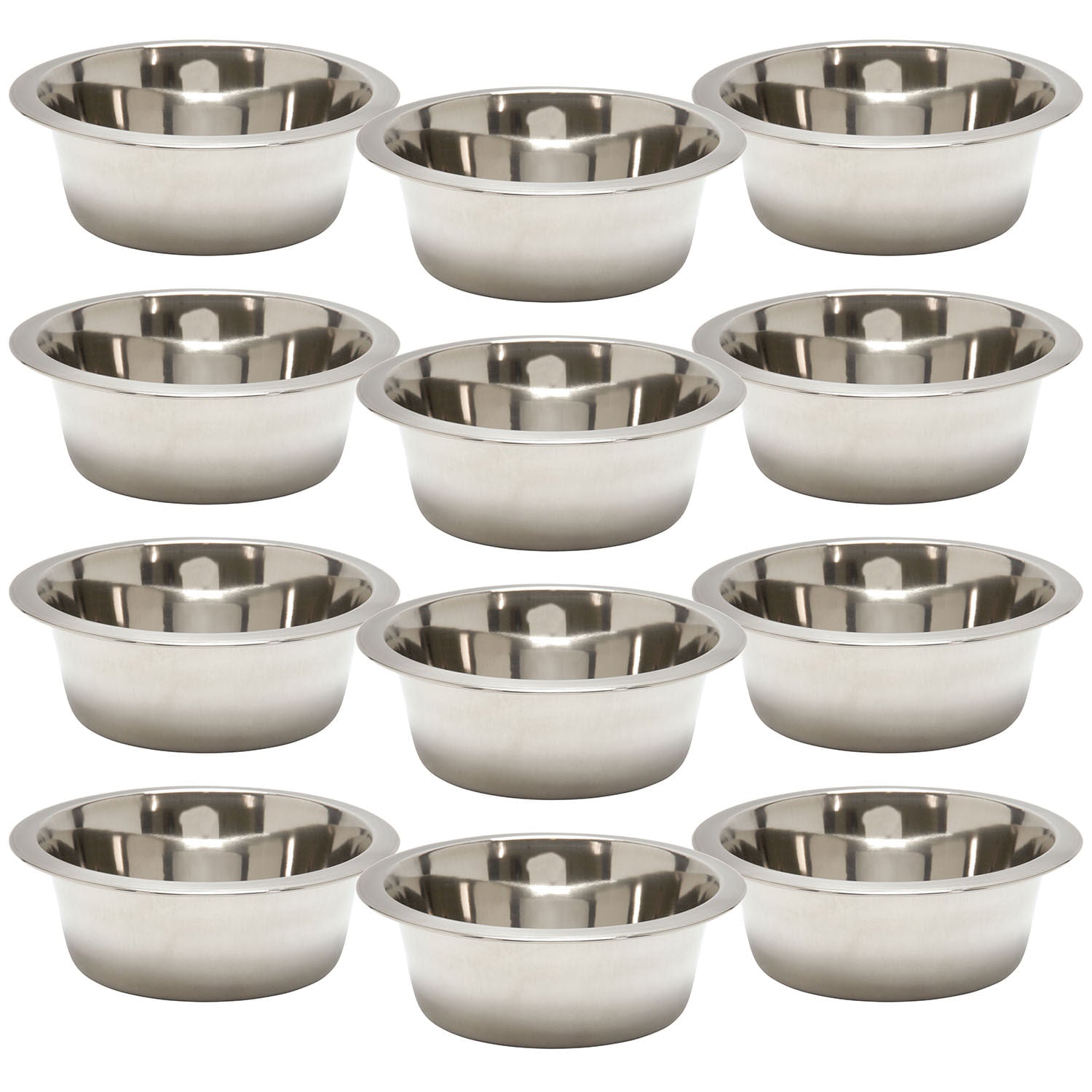 Jeffers Standard-Weight Stainless Steel Food & Water Pet Bowls