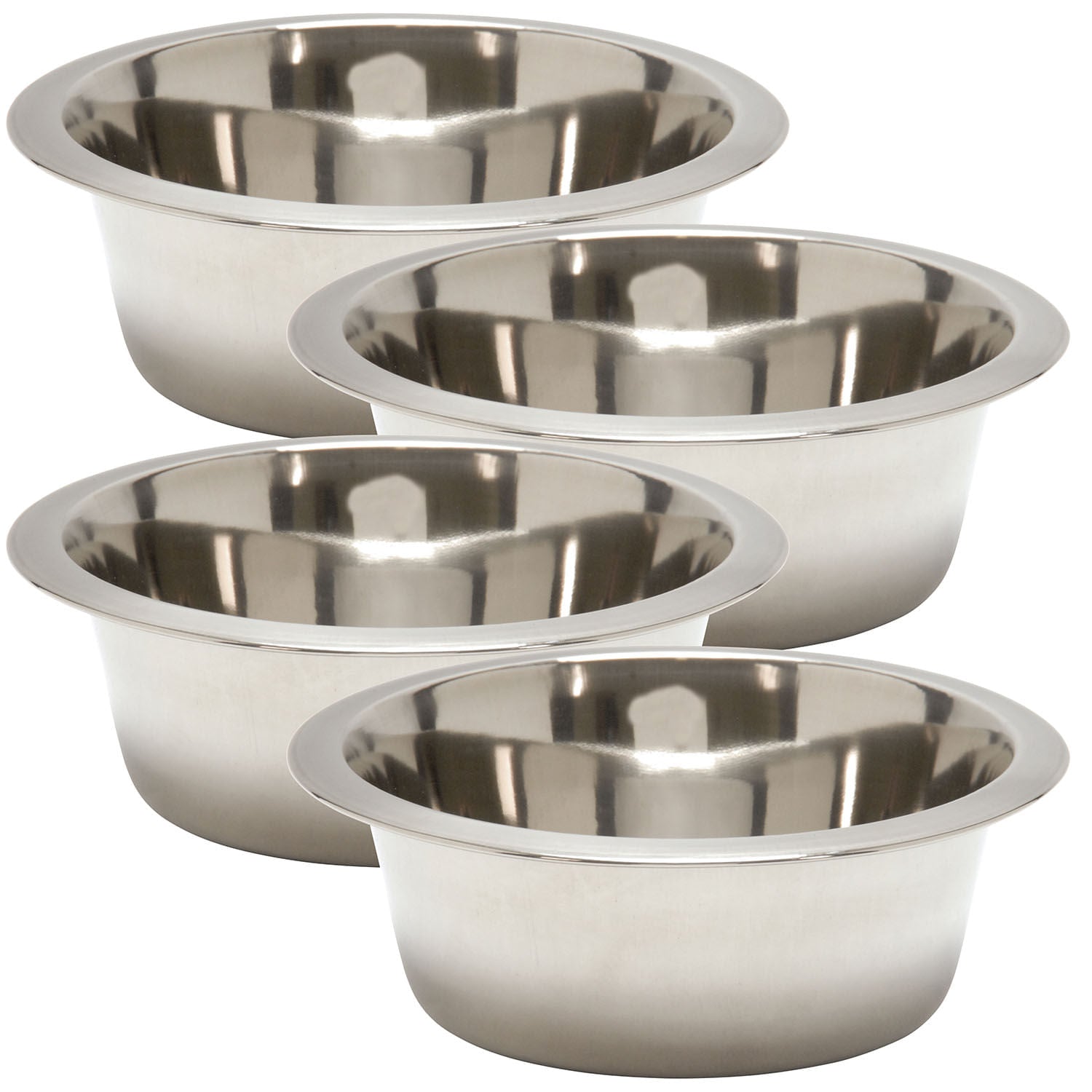 Jeffers Standard-Weight Stainless Steel Food & Water Pet Bowls